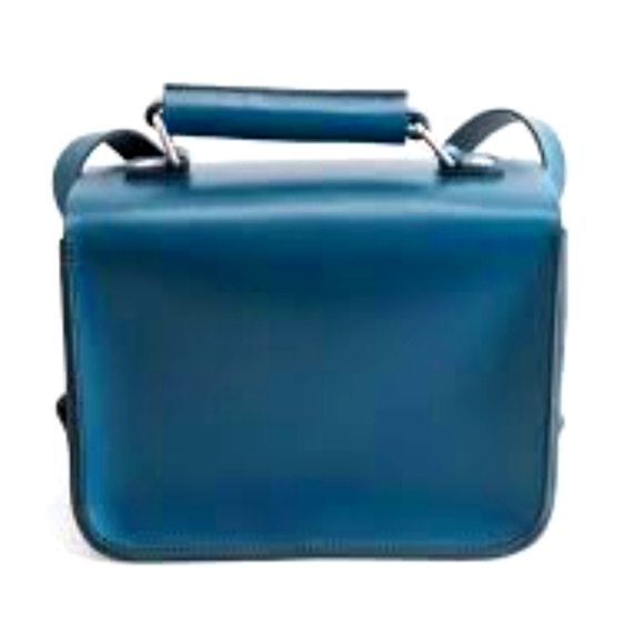 John Fluevog Blue Leather Stephanie Bag - Picture 2 of 2